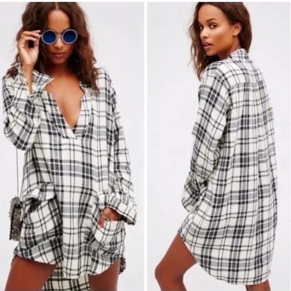 Free People CP Shades Checkmate Dress Small